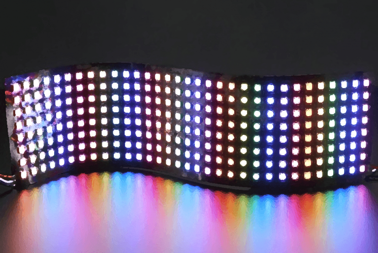 Scrolling Text With Flexible Rgb Led Matrix Cyan Infinite